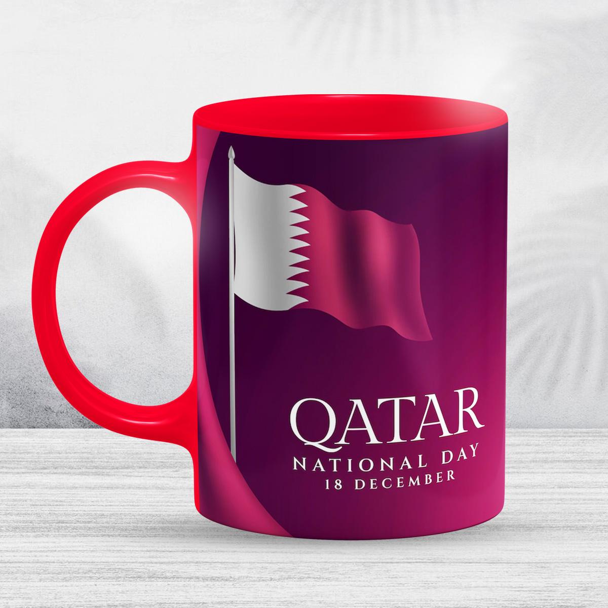 Qatar National Day Custom Mug - Red